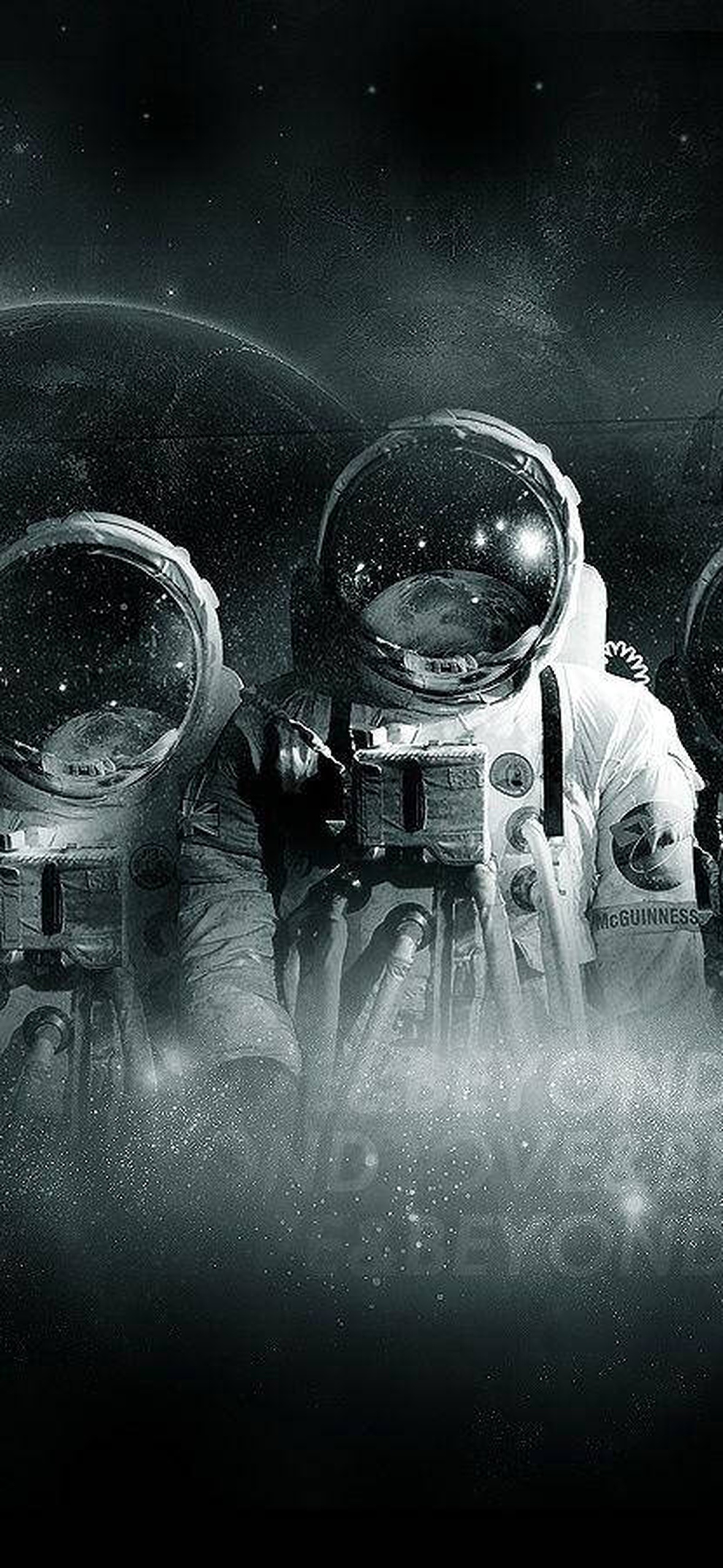 Three Spacemen In Spacesuit