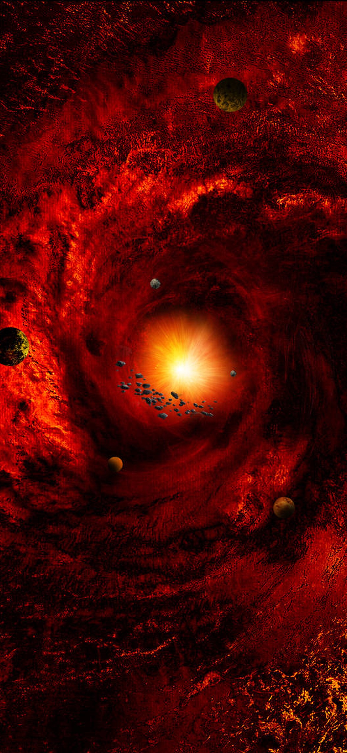Red Spiral Galaxy In Outer Space Hd Desktop