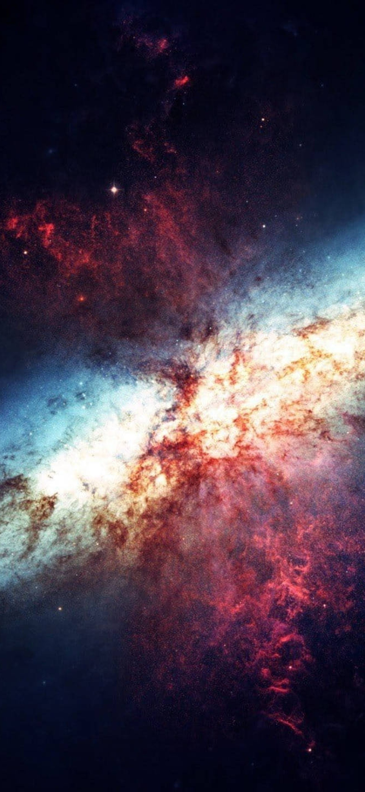 Black Galaxy Red Nebulae