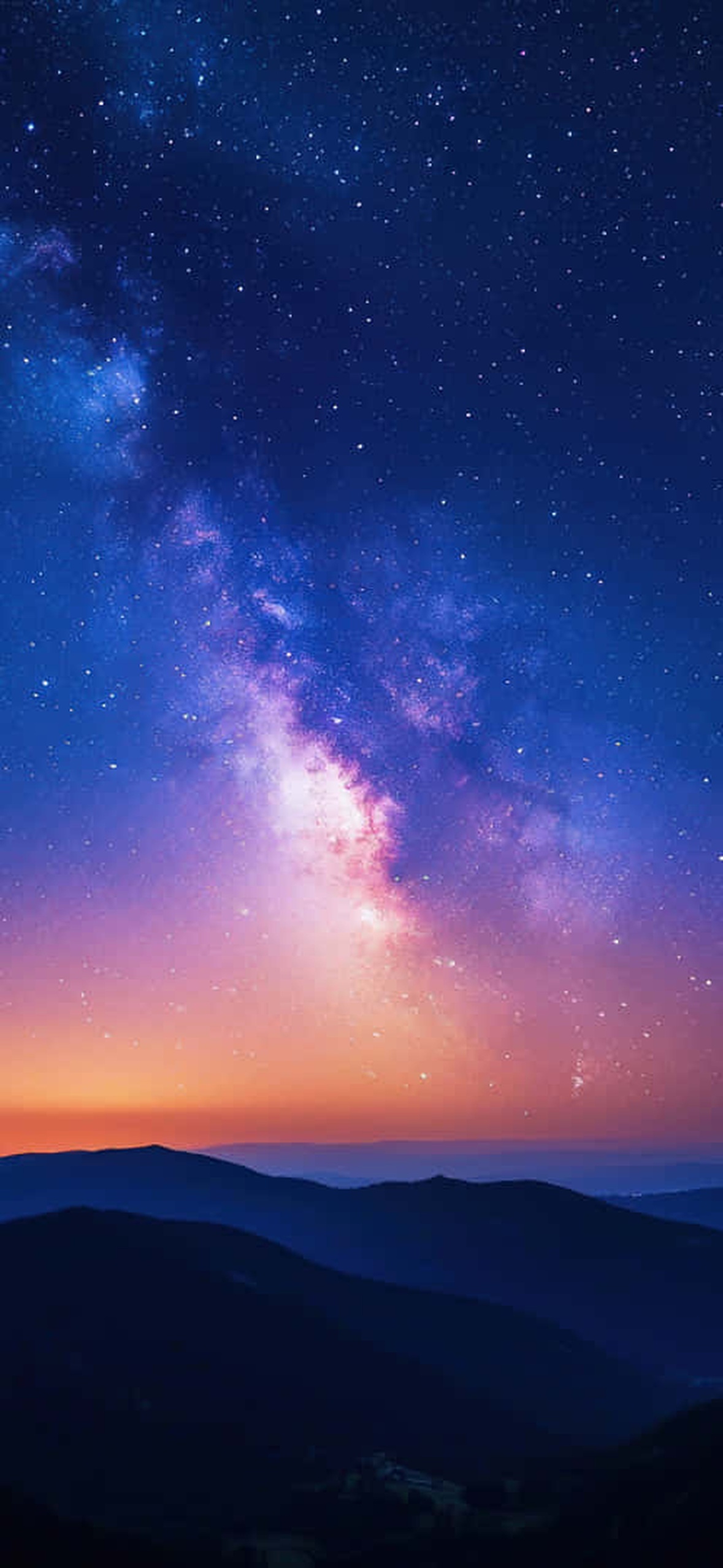 Majestic Milky Way Rising Above Twilight Mountains At Dusk