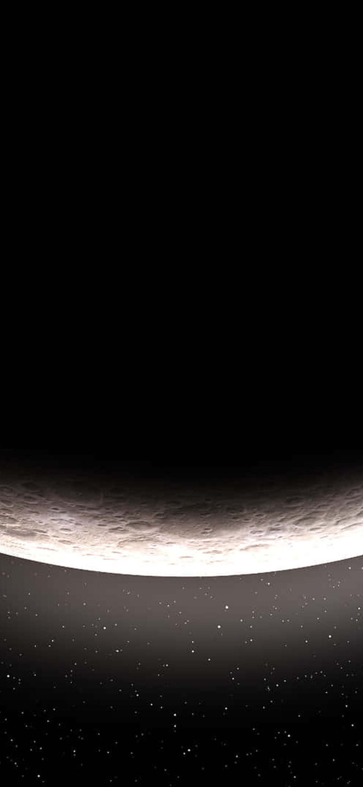 Crescent Moonlit Horizon Cosmic Serenity In Deep Space