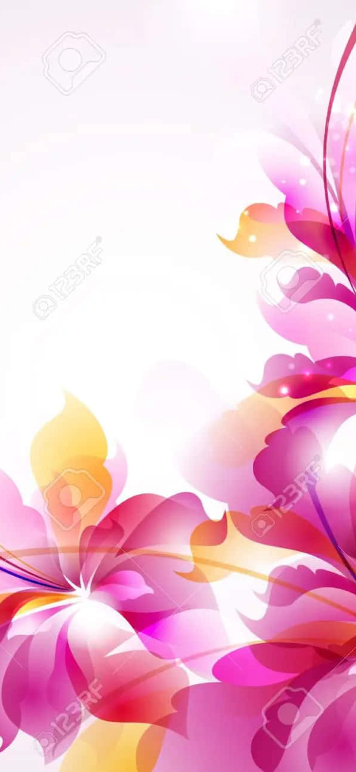 Tender Pink Flower Border De Ultra HD iPhone 16 Wallpaper