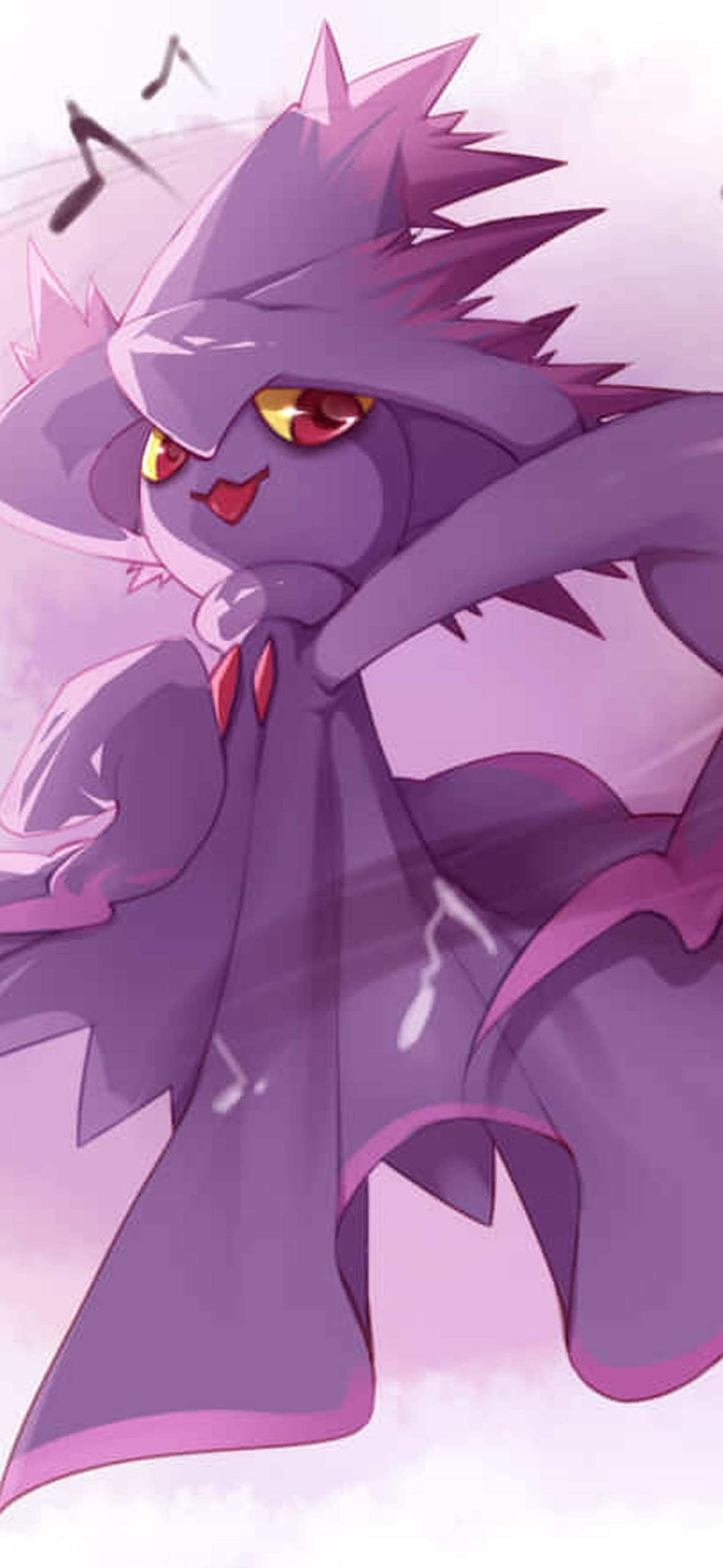 Pokémon Mismagius With Musical Notes Ultra HD iPhone 16 Wallpaper