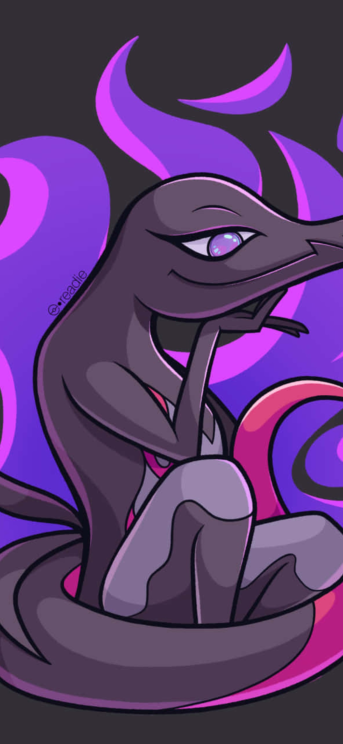 Pokémon Salazzle With Purple And Blue Flames Ultra HD iPhone 16 Wallpaper